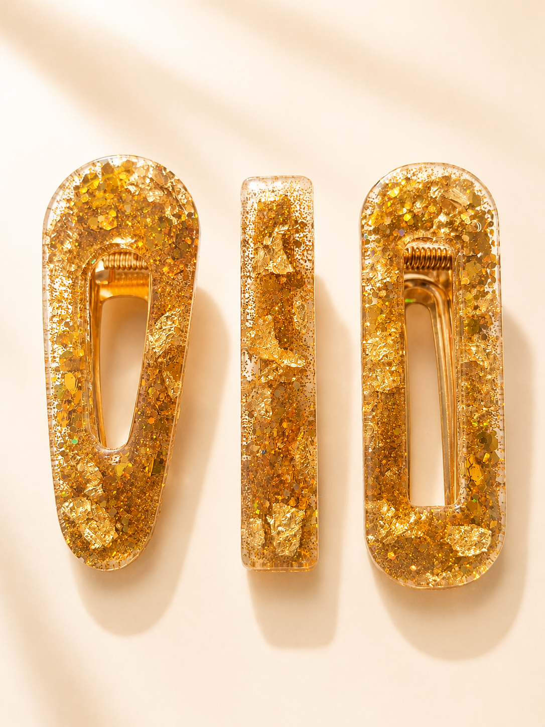 Barrette Scintillante en Résine – Fait Main