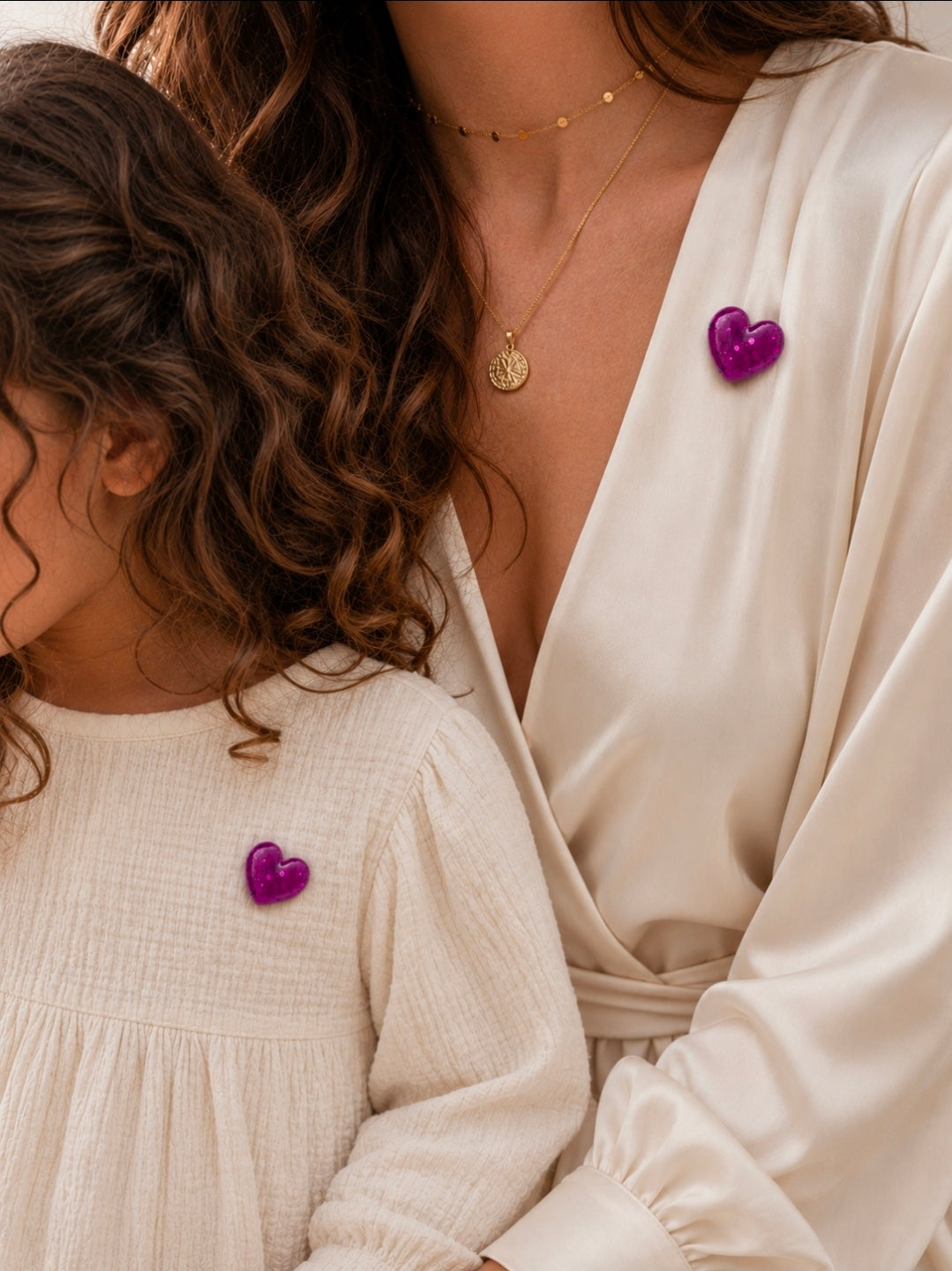 "Ma little Broche" - Broche Cœur Pailletée en Résine – Fait Main