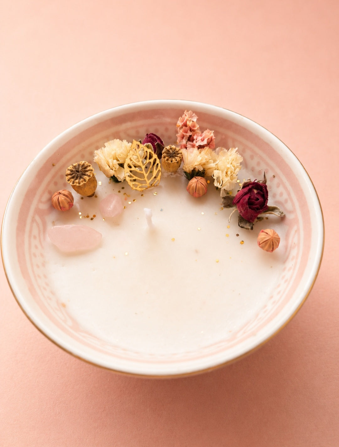 Bougie "La Douceur" – Quartz rose & Délice d'Orient