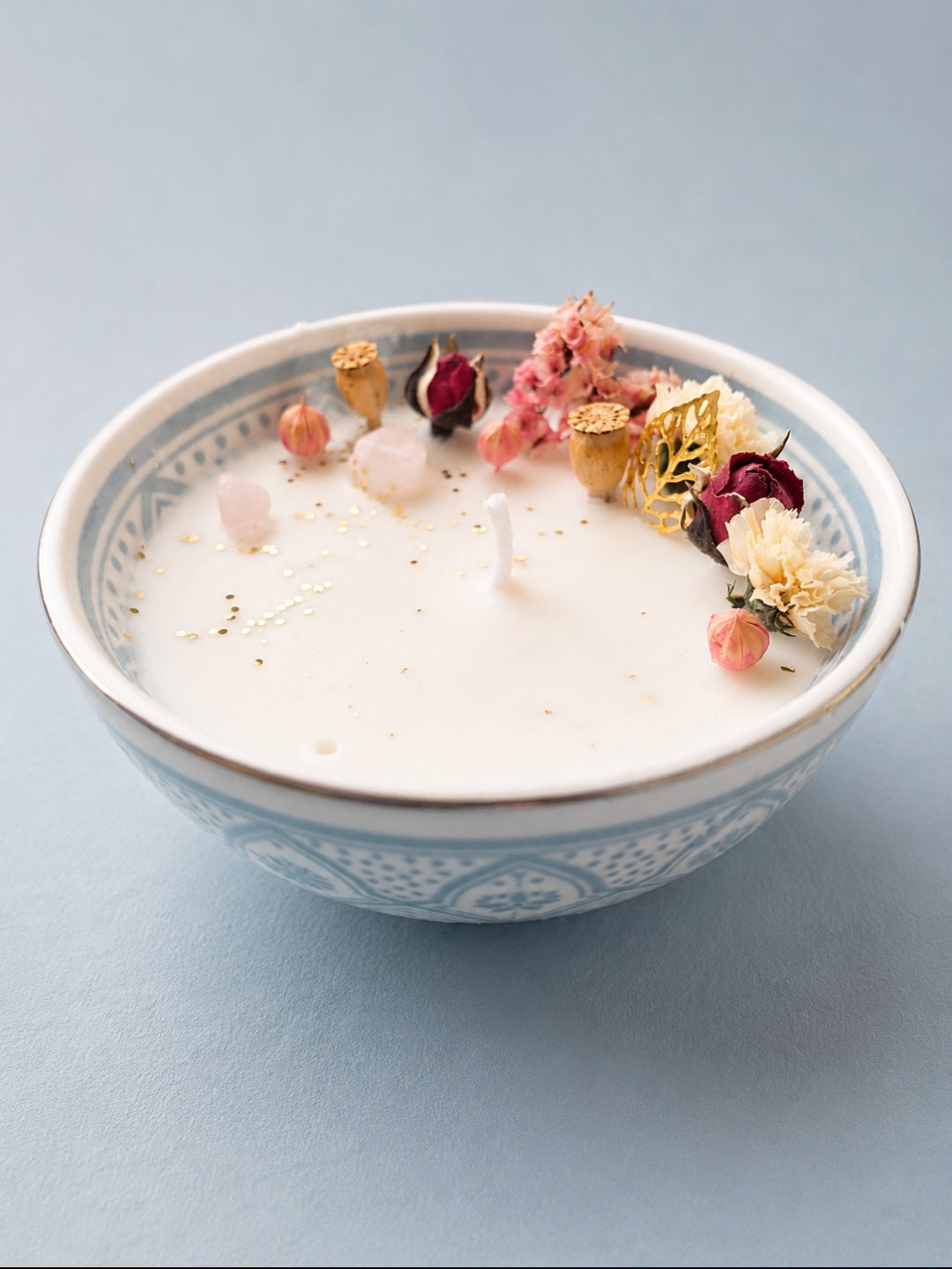 Bougie "La Douceur" – Quartz rose & Délice d'Orient