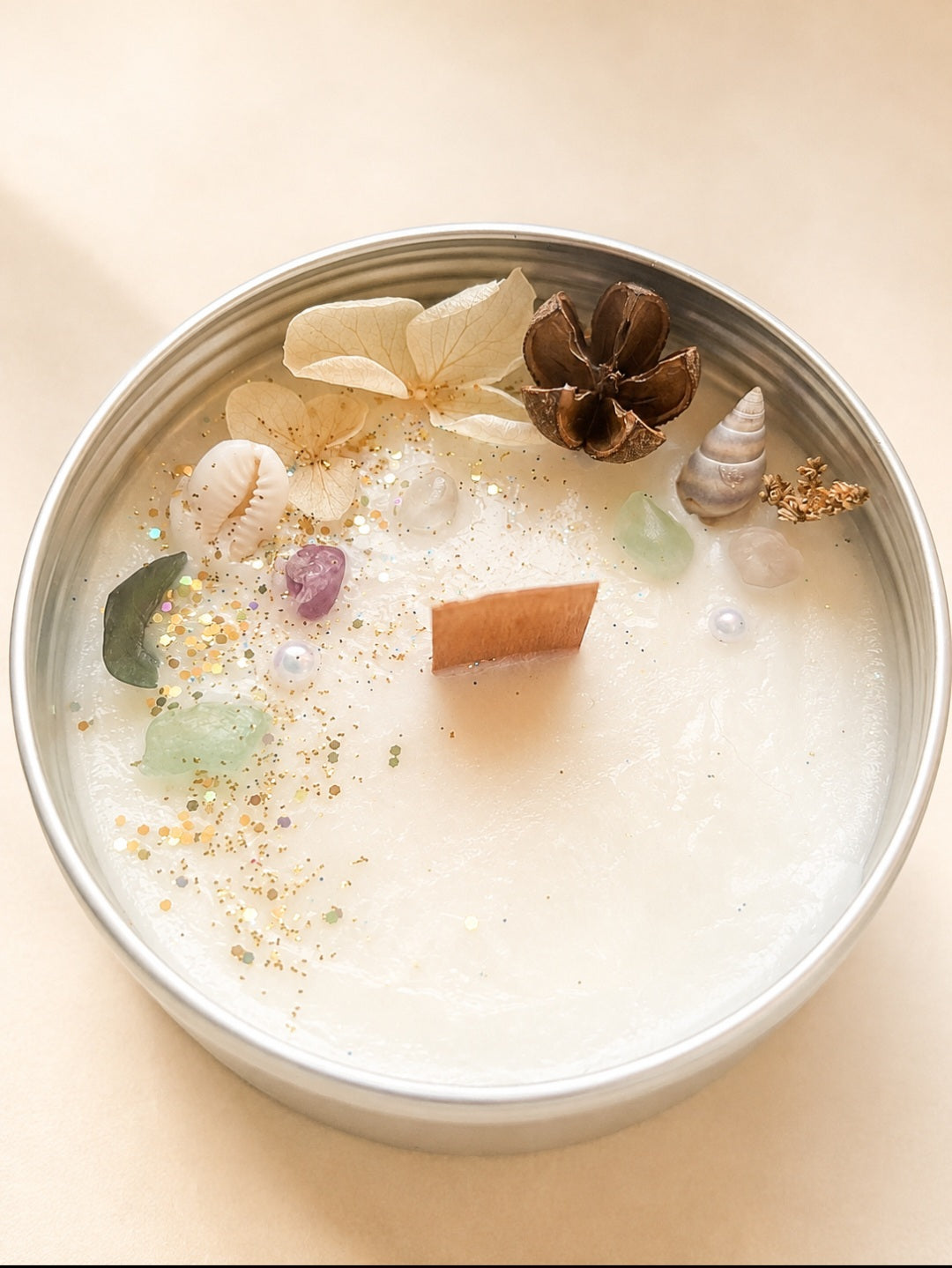 Bougie "L'Harmonie" – Fluorite & Chèvrefeuille