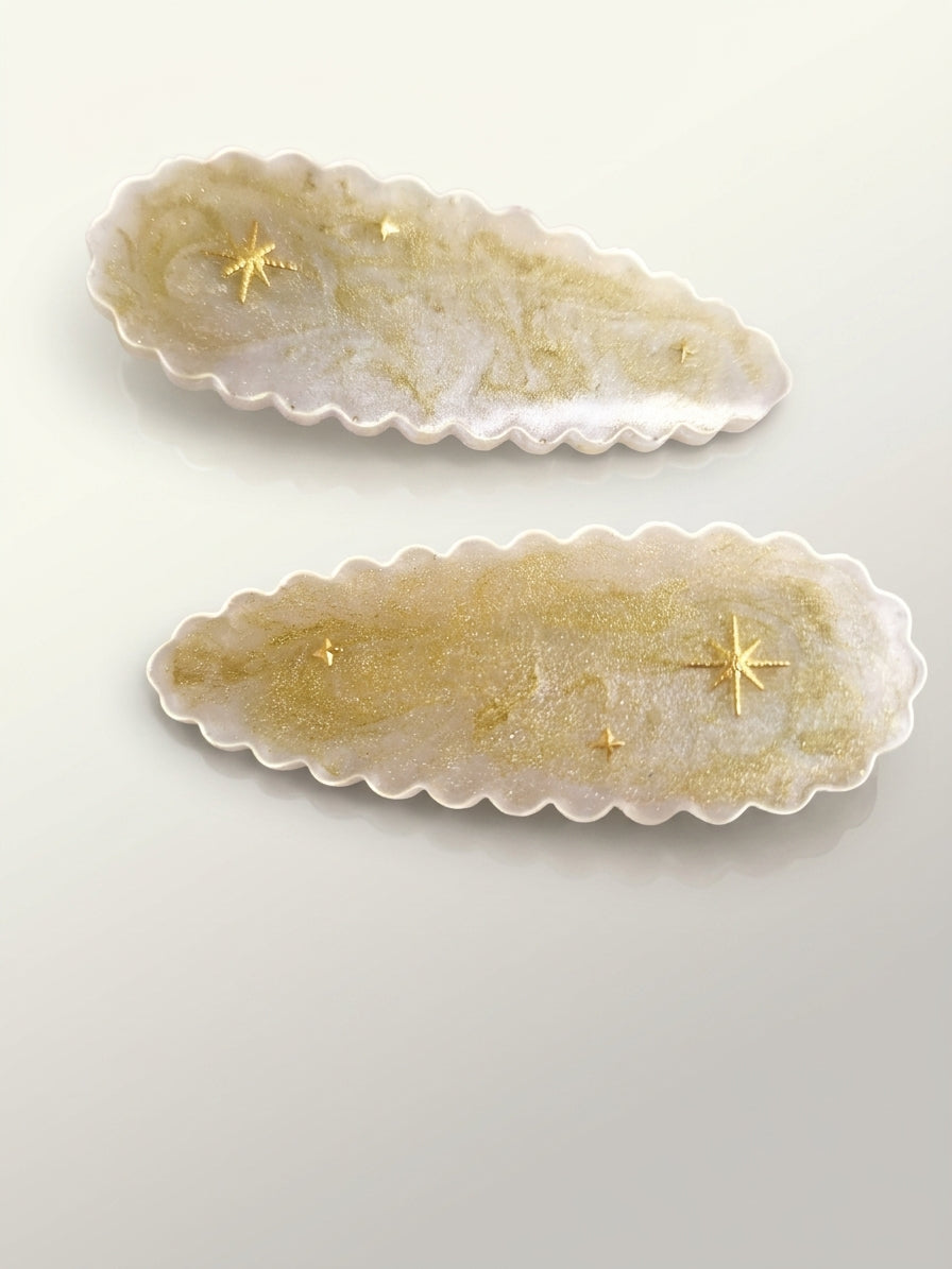 Barrette "Céleste" en Résine – Fait Main