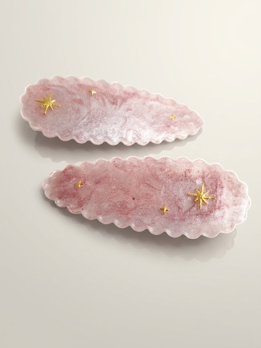 Barrette "Céleste" en Résine – Fait Main