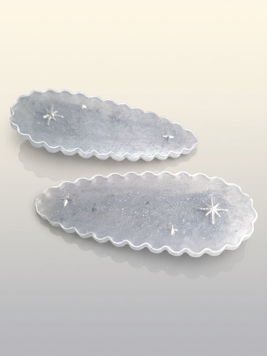 Barrette "Céleste" en Résine – Fait Main