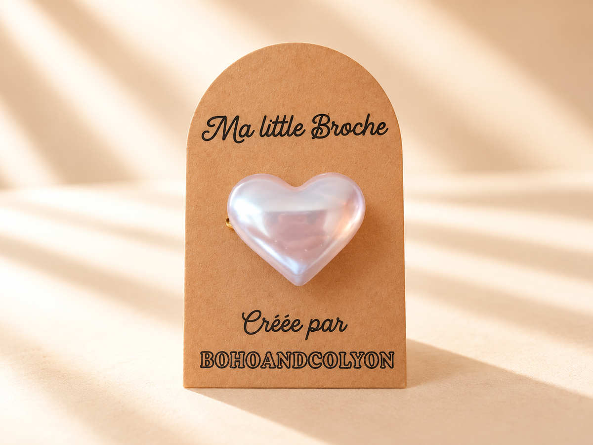 "Ma little Broche" - Broche Cœur Irisée en Résine – Fait Main
