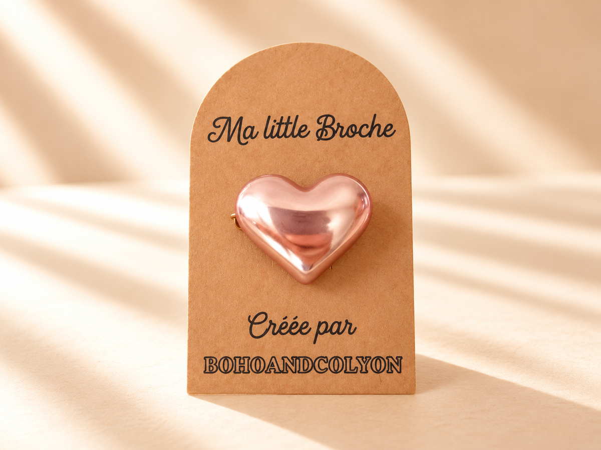 "Ma little Broche" - Broche Cœur Irisée en Résine – Fait Main