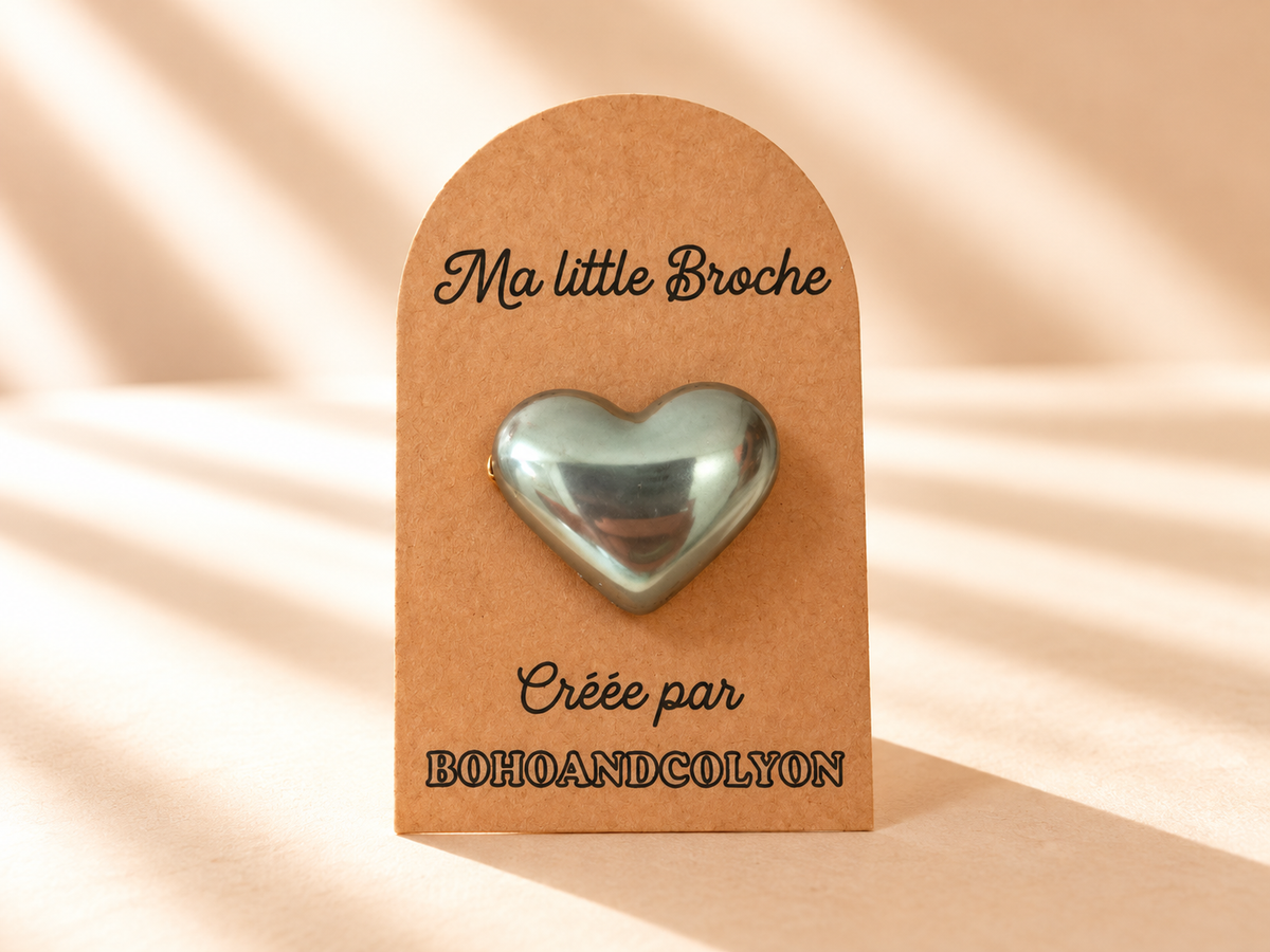 "Ma little Broche" - Broche Cœur Irisée en Résine – Fait Main