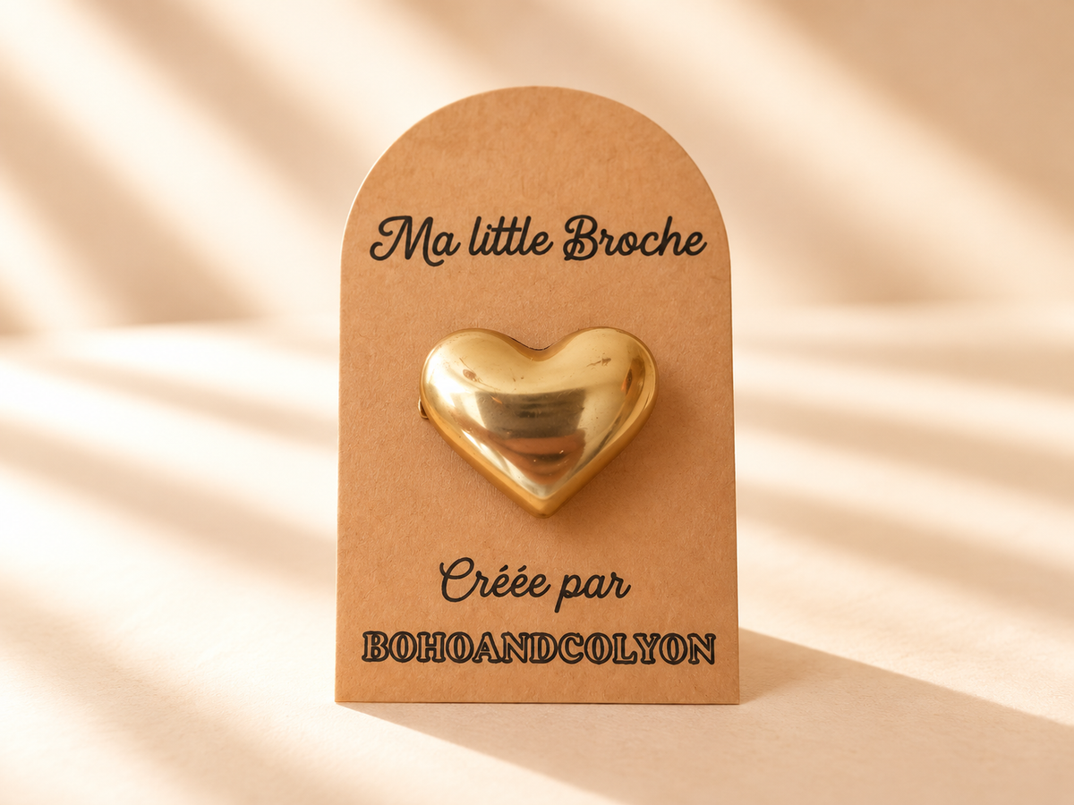 "Ma little Broche" - Broche Cœur Irisée en Résine – Fait Main