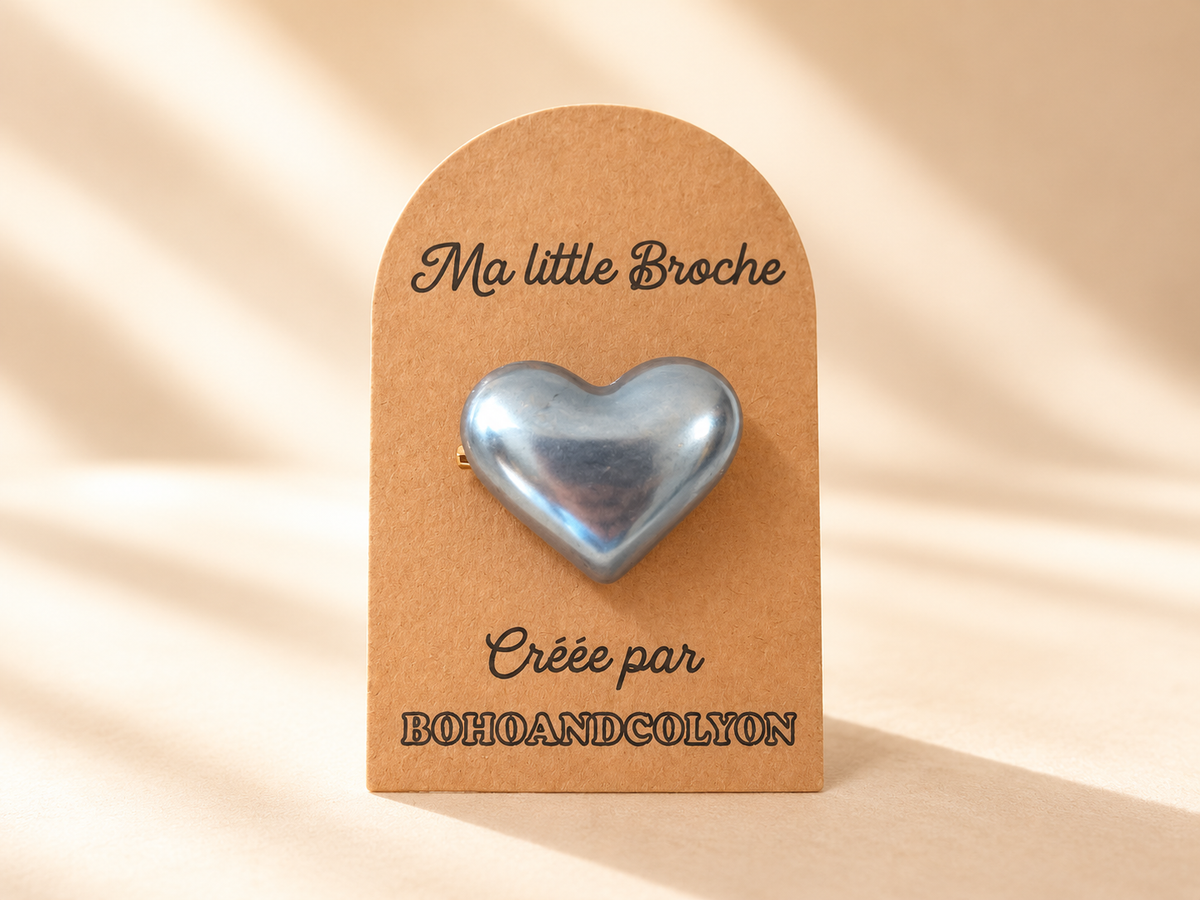 "Ma little Broche" - Broche Cœur Irisée en Résine – Fait Main