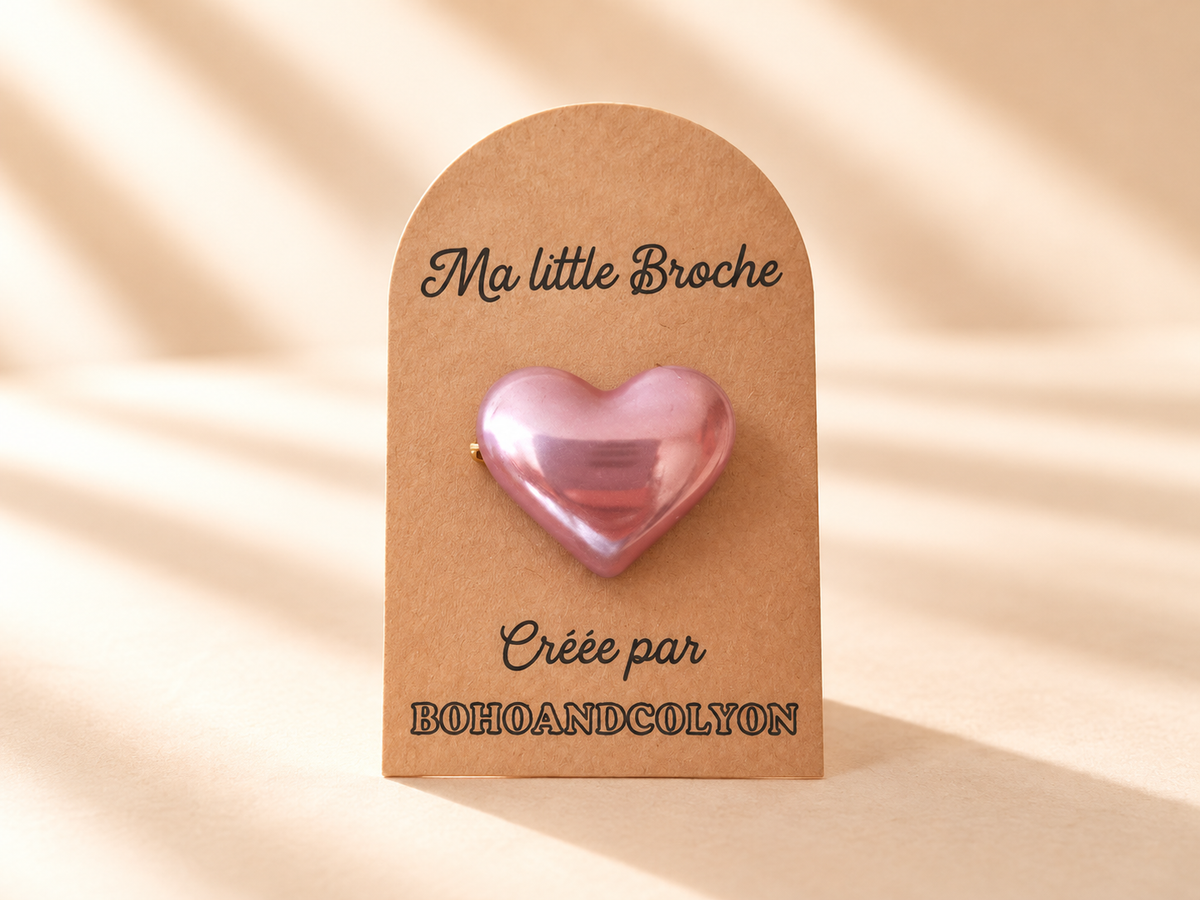 "Ma little Broche" - Broche Cœur Irisée en Résine – Fait Main