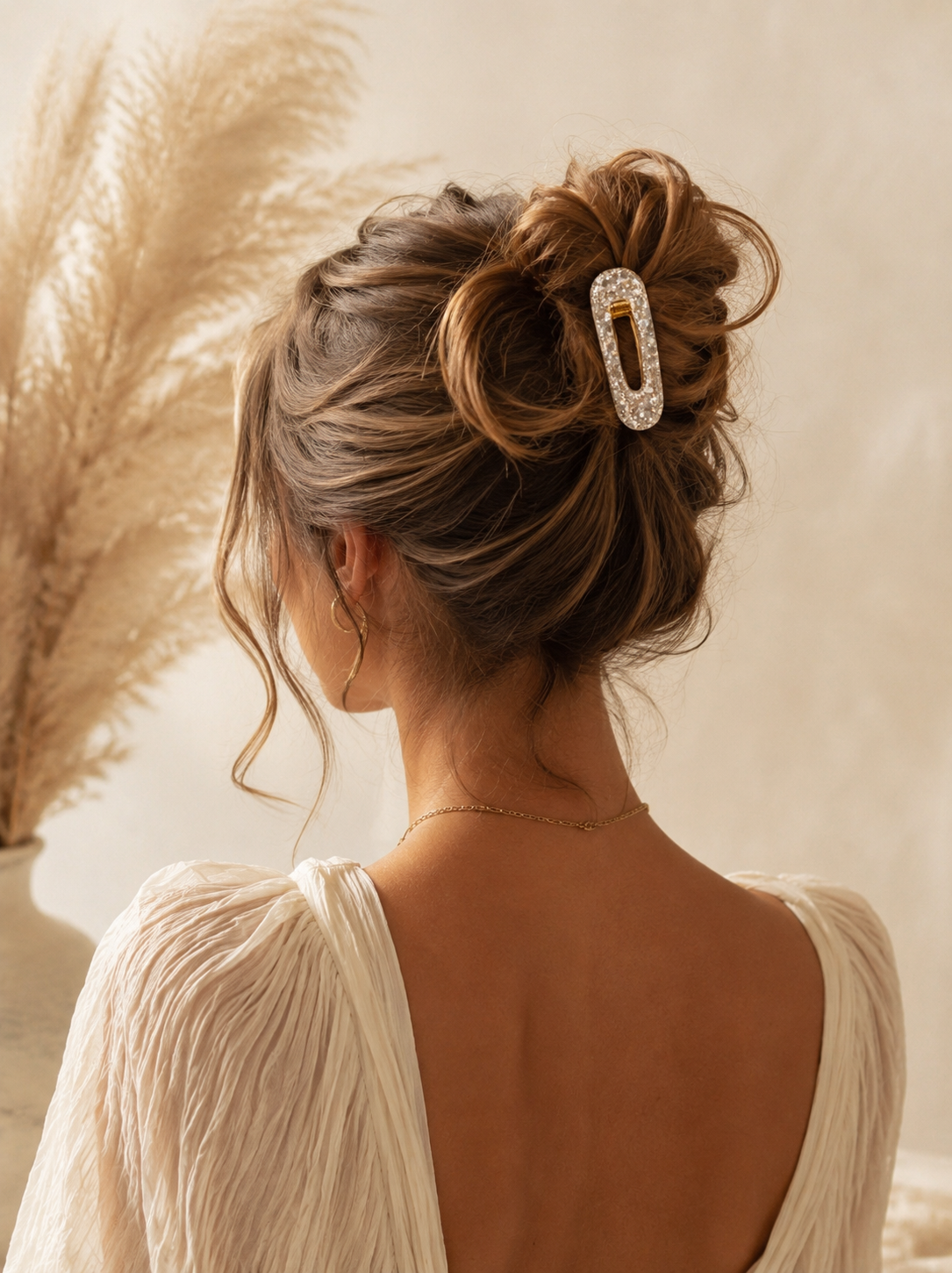 Barrette Scintillante en Résine – Fait Main