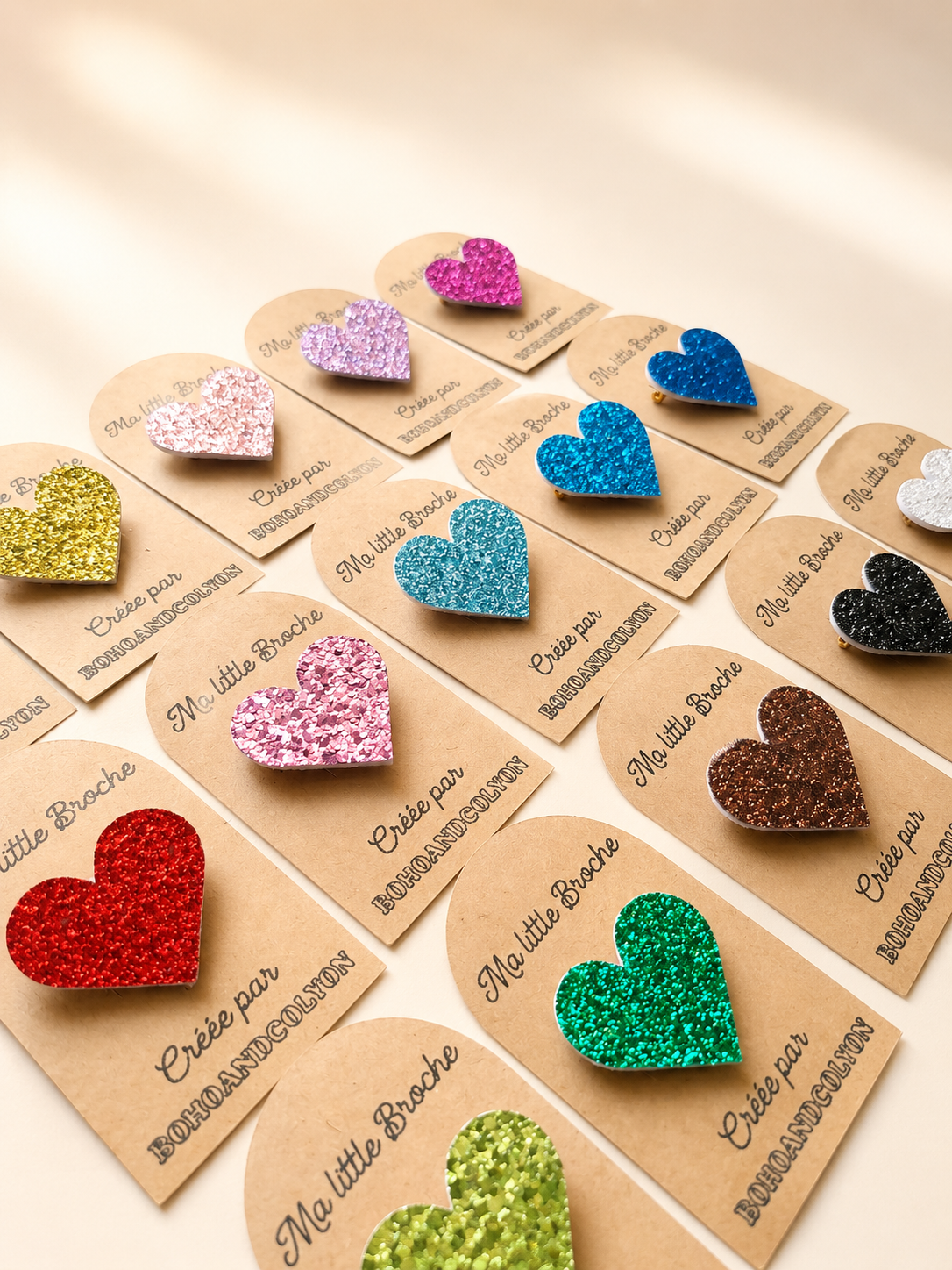 Ma Little Broche – Cœur Pailleté en Simili Cuir