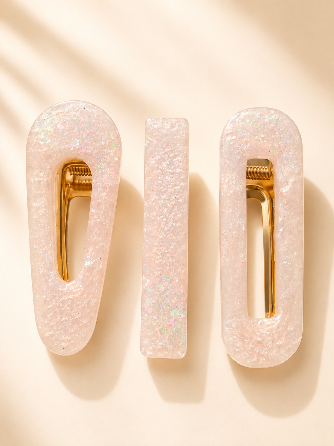Barrette Scintillante en Résine – Fait Main