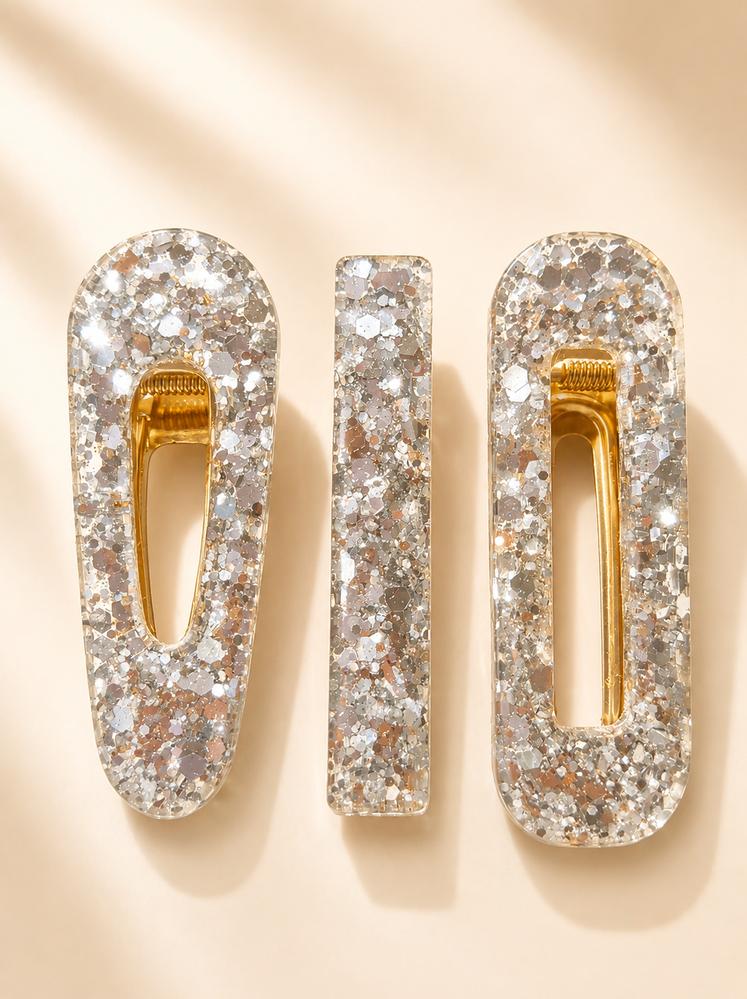 Barrette Scintillante en Résine – Fait Main