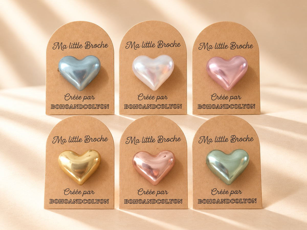 "Ma little Broche" - Broche Cœur Irisée en Résine – Fait Main